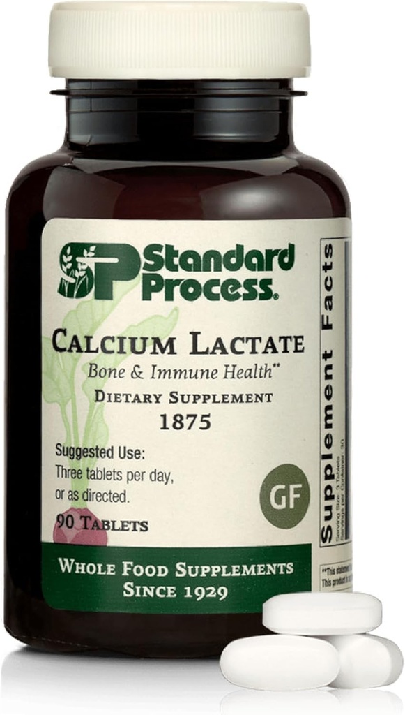 Standard Process Calcium Lactate - Bone Density & Immune Health Support - Aids Blood Clotting & Normal Cell Function - Vegan, Gluten-Free, Non-Dairy, Non-Soy & Non-Grain - 90 Tablets (30 Servings) 2