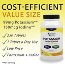 Potassium Gluconate 99mg + 150mcg Iodine from Kelp Bulk (250 Tablets/Bottle) 5