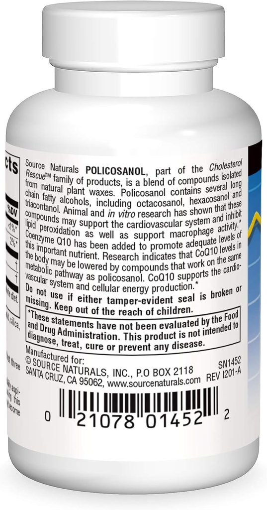 Source Naturals Policosanol with Coenzyme Q10 10 Mg Tablet, 60 Count 3