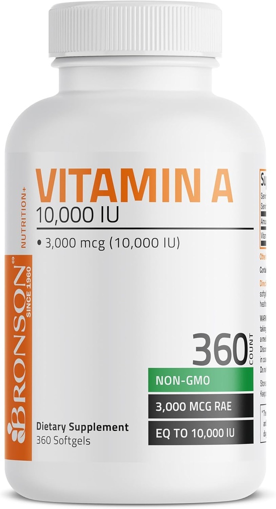 Bronson Vitamin A 10,000 IU Premium Non-GMO Formula Supports Healthy Vision & Immune System and Healthy Growth & Reproduction, 360 Softgels 4