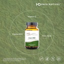 MD Prescriptives Iron MD Capsules - Daily Iron Supplement for Women & Men with Vitamin C, Vitamin B12 & Folic Acid - Optimal Absorption Formula - 60 Veg Capsules 6