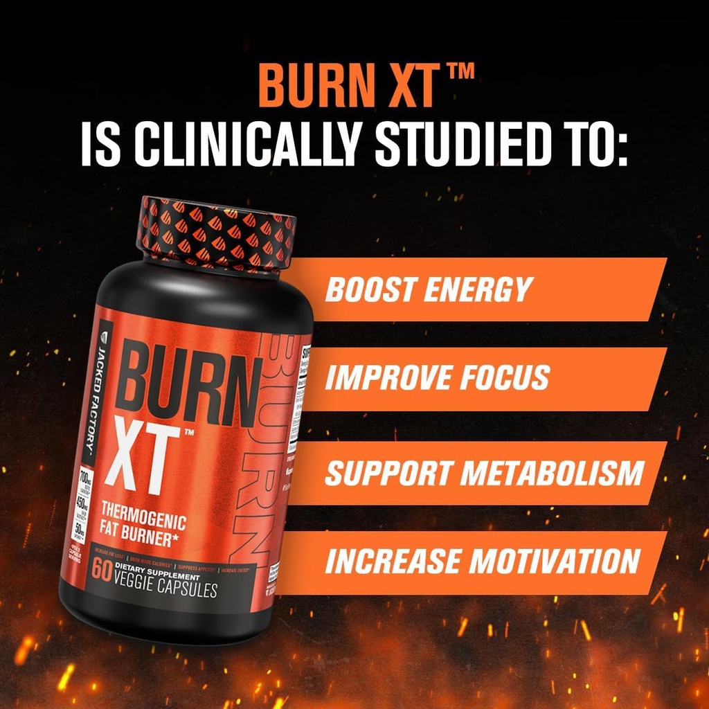 Jacked Factory Burn-XT Clinically Studied Fat Burner & Weight Loss Supplement (120 Capsules) & Burn XT Max High-Performance Fat Burner & Appetite Suppresant (90 Capsules) 3