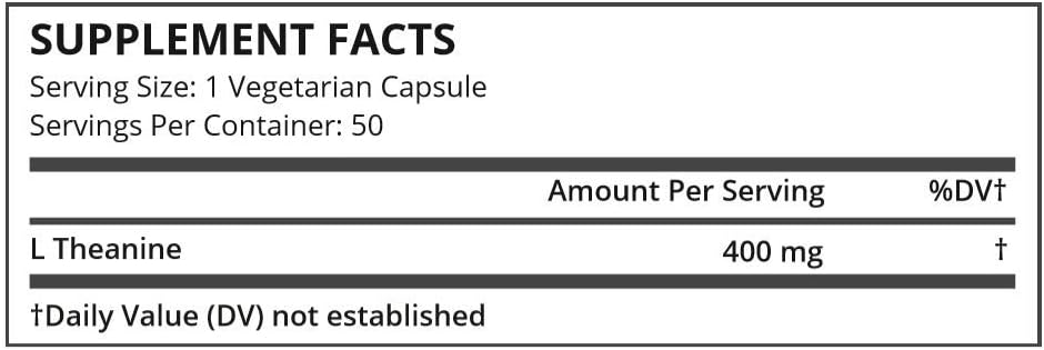 Pure Science L-Theanine Supplement 400mg - Promotes Relaxation & Healthy Stress Management - 60 Vegetarian Capsules 5