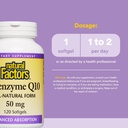 Natural Factors, Coenzyme Q10 50mg, CoQ10 Supplement for Energy, Heart and Antioxidant Support, Gluten Free, 120 softgels (120 servings) 4