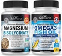 Magnesium Bisglycinate 180 Count + Omega 3 Fish Oil 90 Count Bundle 2