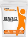 BulkSupplements.com BCAA 3:1:2 Powder - BCAA Supplements, Branched Chain Amino Acids Powder - Unflavored & Gluten Free, 1.5g per Serving, 100g (3.5 oz) (Pack of 1) 2