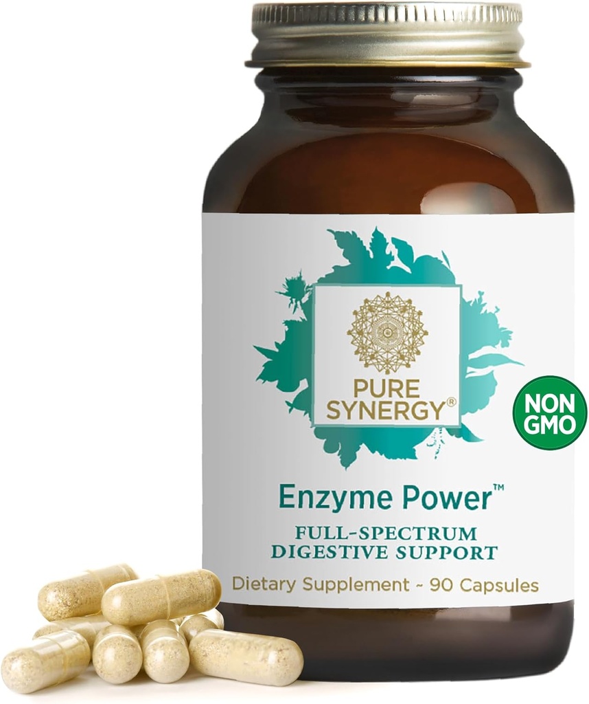 PURE SYNERGY Enzyme Power | Digestive Enzyme Supplement | Digestive Health Enzymes with Nattokinase, Bromelain, and Serrapeptase | for Digestive and Gut Health (90 Capsules) 2