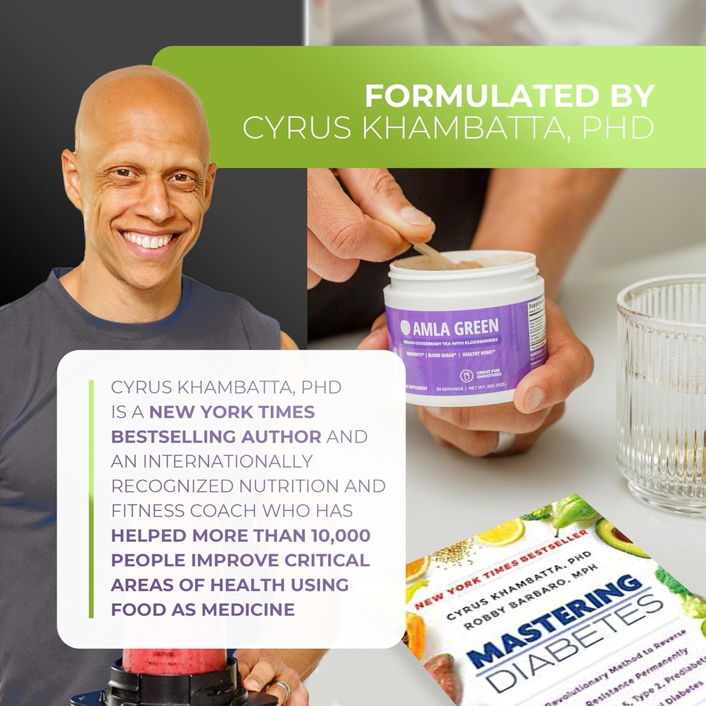 Amla Powder & Immunity Blend Superfood Supplement with Elderberry, 20x Ultra Concentrated Amla, Immune Support, Made with Ginger, Cinnamon, Peppermint, Indian Gooseberries, Immunity, 90 Servings 6