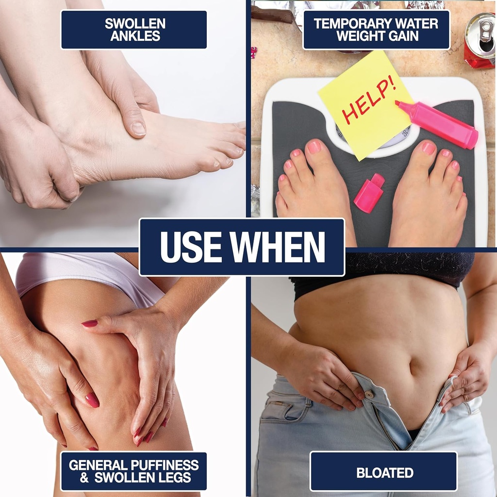 Water Away - Diuretic Water Pills - Retention and Flushing, Aids in Water Relief & Water Loss for Swollen Ankles Feet, Legs or Bloating - Fast Acting Water Away Pills for (90 Capsules) 4