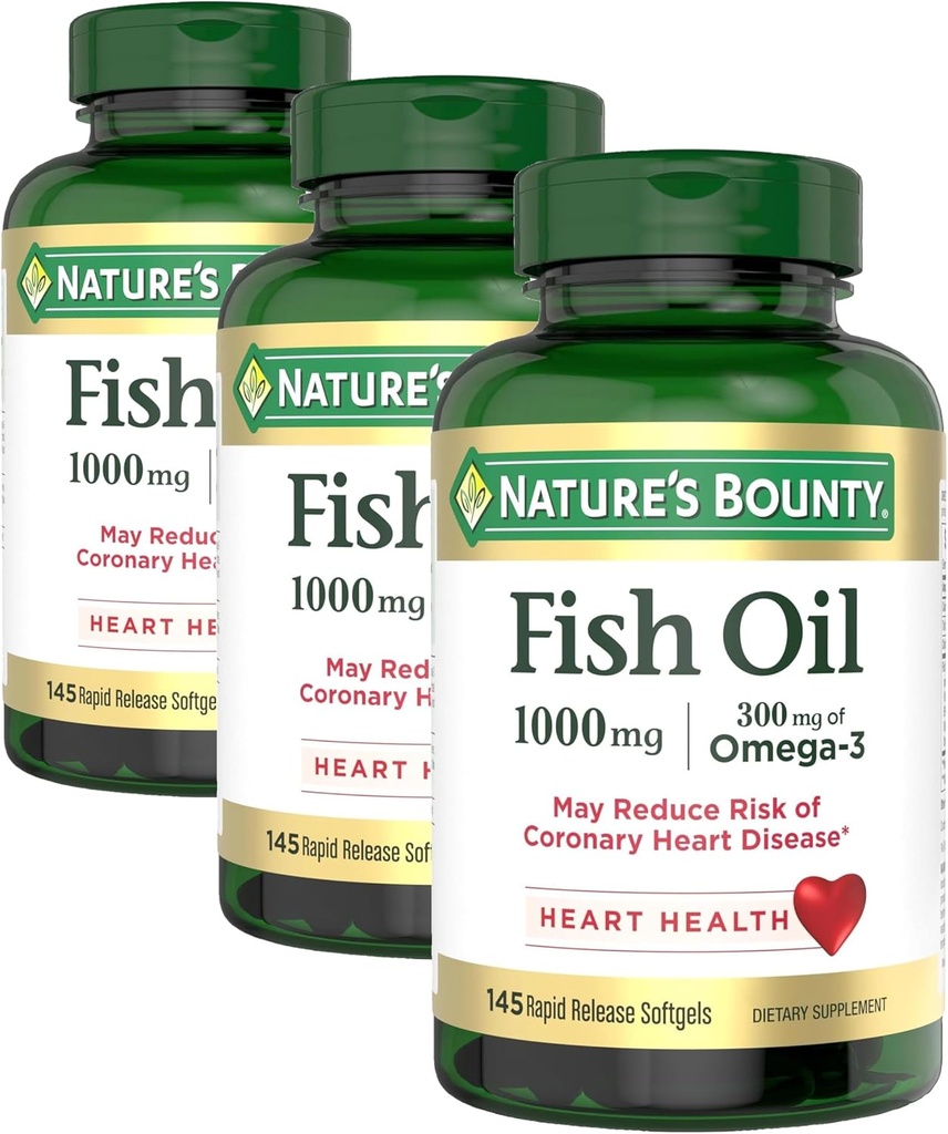Nature's Bounty Fish Oil 1000 mg Omega-3, 220 Odorless Softgels (Pack of 3) 6