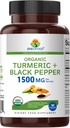 Brieofood Organic Turmeric with Black Pepper 1500mg, 45 Servings, Vegetarian, Gluten Free, 90 Vegetarian Tablets 3