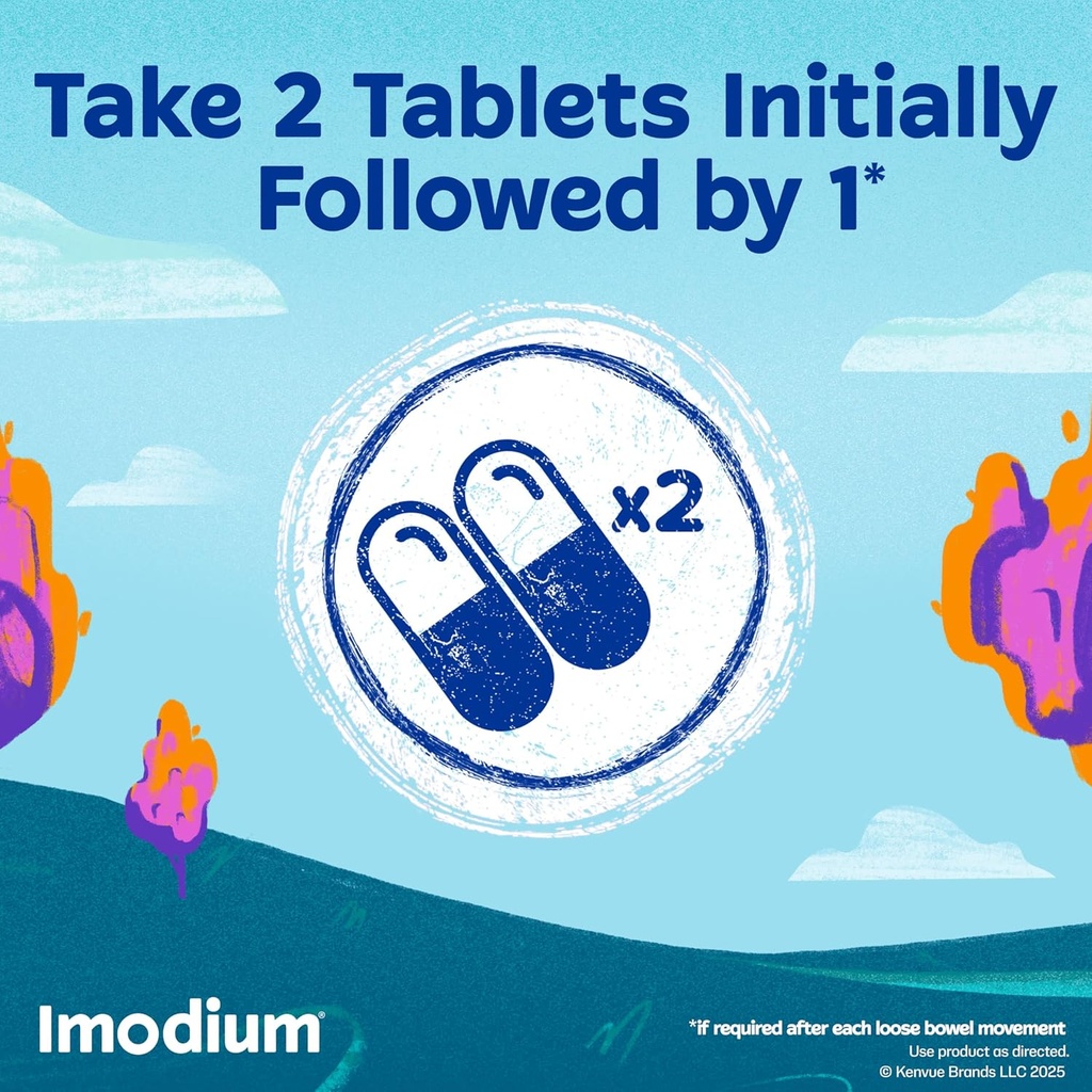 Imodium A-D Diarrhea Relief Caplets with Loperamide HCl, Anti-Diarrheal Medicine to Help Control Symptoms of Diarrhea Due to Acute, Traveler's Diarrhea, HSA/FSA Eligible, 24 ct 6