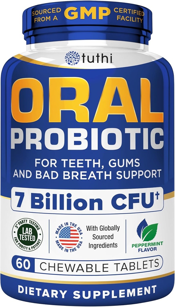 Tuthi Bundle: TMG Supplements & Oral Probiotics for Mouth - Trimethylglycine 1000mg for Healthy Homocysteine Levels & Cardiovascular Support & Dental Probiotic for Gums & Oral Health 2