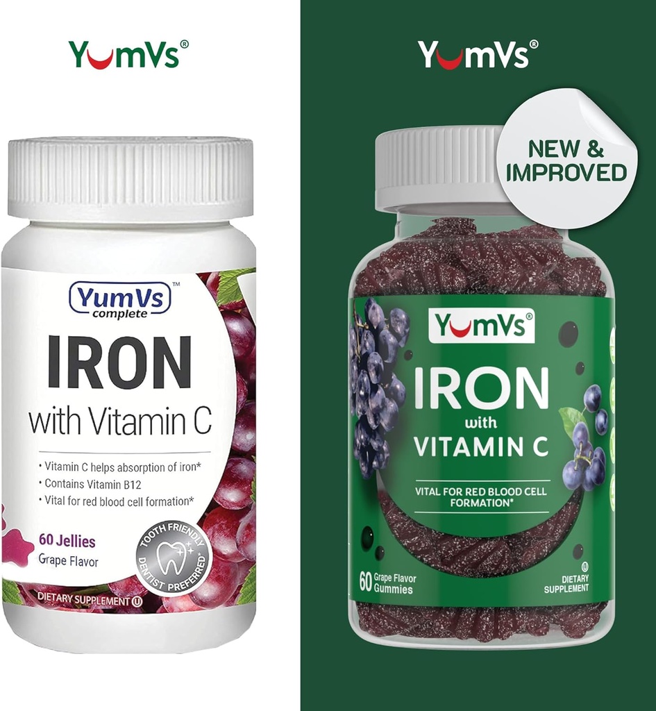 Iron Gummies Supplement with Vitamin C – 10 mg Iron Supplement – Great-Tasting Gummies Grape Flavor – Supports Immune Health & Helps with Iron Deficiency – Vegan, Kosher, Non-GMO – 60 Count 3
