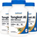 Nutricost Tongkat Ali 1,000mg, 60 Caps (3 Bottles) - 30 Servings, Veggie Caps, Non-GMO, Gluten Free, Potent Extract 2