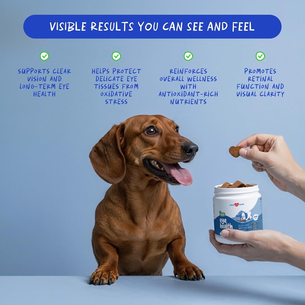 Eye Support for Dogs - 90 Soft Chews - Dog Supplements for Vision, Eye Vitamins for Dogs, with Cod Liver Oil Antioxidant, Dog Omega Supplement, Omega 3 EPA and DHA Fatty Acids. 4
