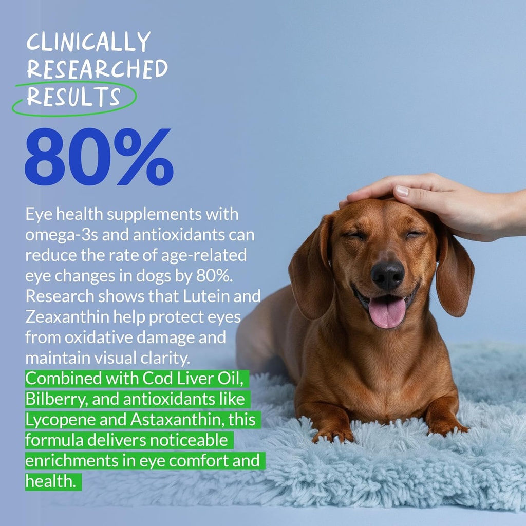 Eye Support for Dogs - 90 Soft Chews - Dog Supplements for Vision, Eye Vitamins for Dogs, with Cod Liver Oil Antioxidant, Dog Omega Supplement, Omega 3 EPA and DHA Fatty Acids. 5
