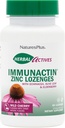 NaturesPlus Herbal Actives ImmunActin Zinc Lozenges - 10 mg Zinc, 60 Vegan Lozenges - Wild Cherry Flavor - Immune Booster with Echinacea & Elderberry - Vegetarian, Gluten-Free - 60 Servings 2