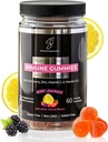 Immune Gummies - Sambucus Elderberry - Vitamin C & D - Zinc - Save Your Sick Days - Kids & Adults - Safe Ages 4 & Up - Nano Colloidal Silver - Gluten & Gelatin Free Non-GMO - Berry Lemonade - 60 Count 2
