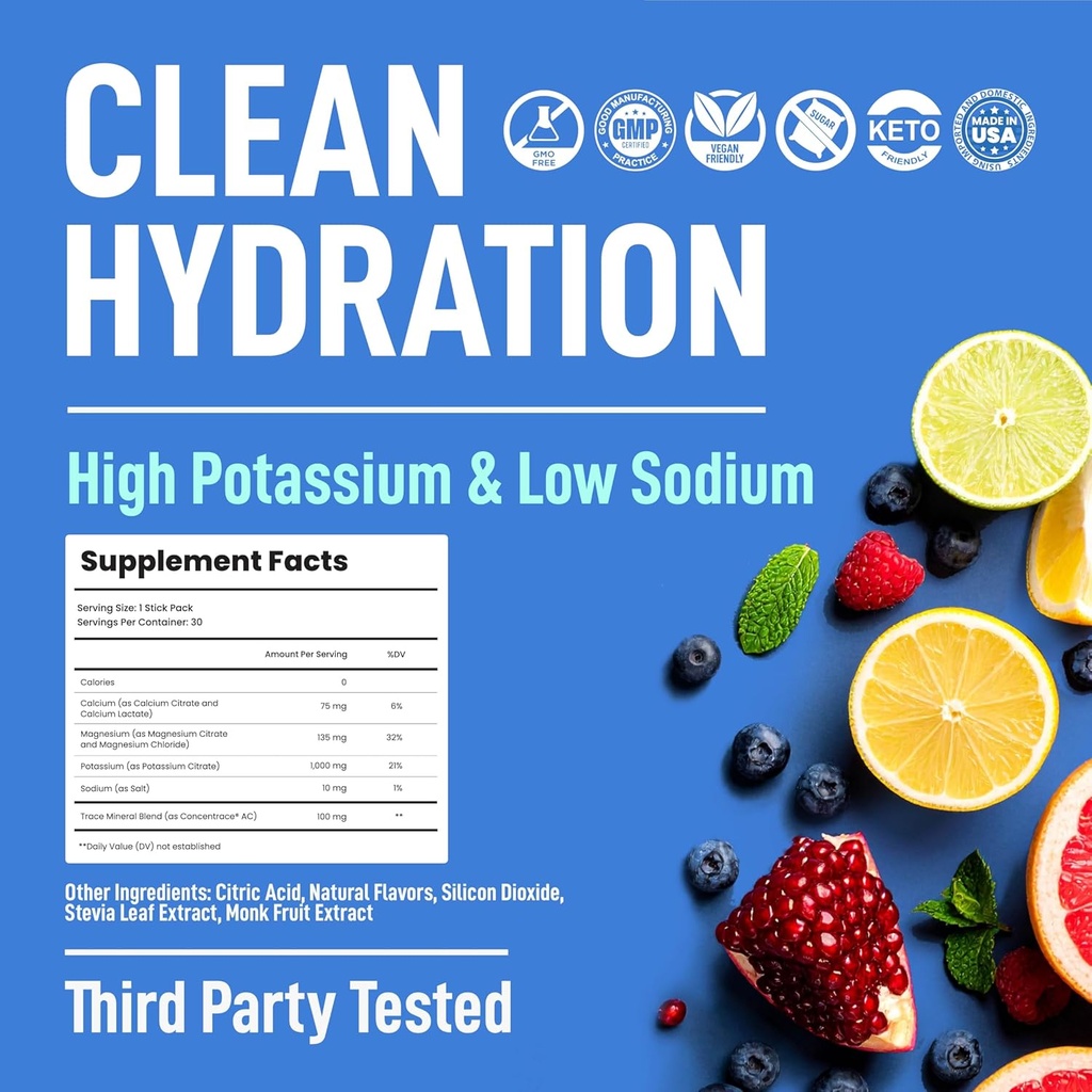 Keppi Electrolytes Powder Packets Assorted Flavors 30 Servings – No Sugar Hydration Supplement with Potassium, Magnesium, Sodium – Keto, Vegan, Fasting-Friendly, Zero Calorie Hydration Packets 4