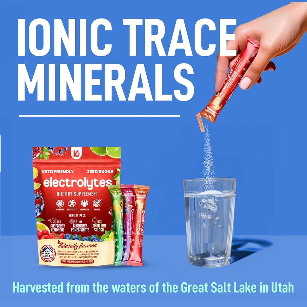 Keppi Electrolytes Powder Packets Assorted Flavors 30 Servings – No Sugar Hydration Supplement with Potassium, Magnesium, Sodium – Keto, Vegan, Fasting-Friendly, Zero Calorie Hydration Packets 6