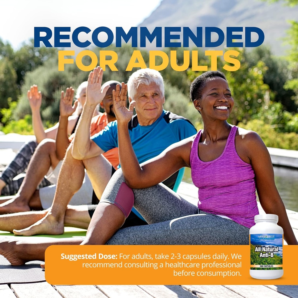 LifeSource Vitamins All Natural Anti-B for Immune Support, 14 All Natural Ingredient with Echinacea & Garlic Extract, 360 Immune Defense Capsules 4