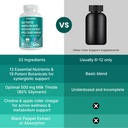 32-in-1 Liver Cleanse Detox and Repair with Milk Thistle, Silymarin, Artichoke Extract, Beetroot Powder - Gallbladder Supplement with Active Liver Health Formula - 1426mg (180ct, Pack of 2) 6
