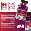 Organic probiotic Gummies 5 Billion CFUs, Max Strength Probiotics Gummy Supplement for Women and Men with Natural Strawberry Flavor 60 Gummies 4