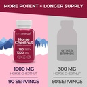 LongLifeNutri Horse Chestnut Extract 500mg - 180 Vegetarian Capsules, Organic Supplement for Daily Wellness & Circulation, 3-Month Supply, GMP Certified, Made in USA 4