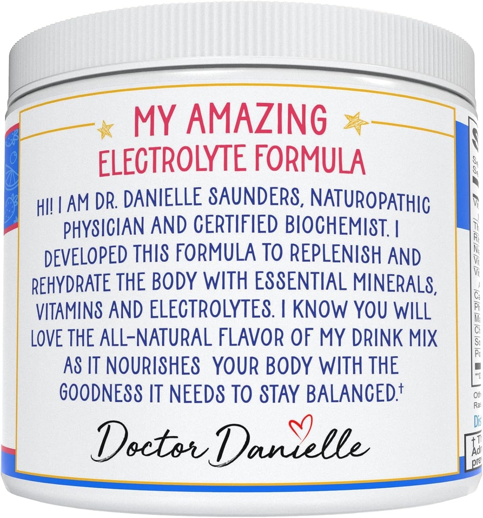 Dr. Danielle's Original Electrolyte Powder - Hydration Drink Mix Supplement - Boosts Energy & Keto-Friendly - No Maltodextrin & Sugar Free - Raspberry Lemonade Flavor 5