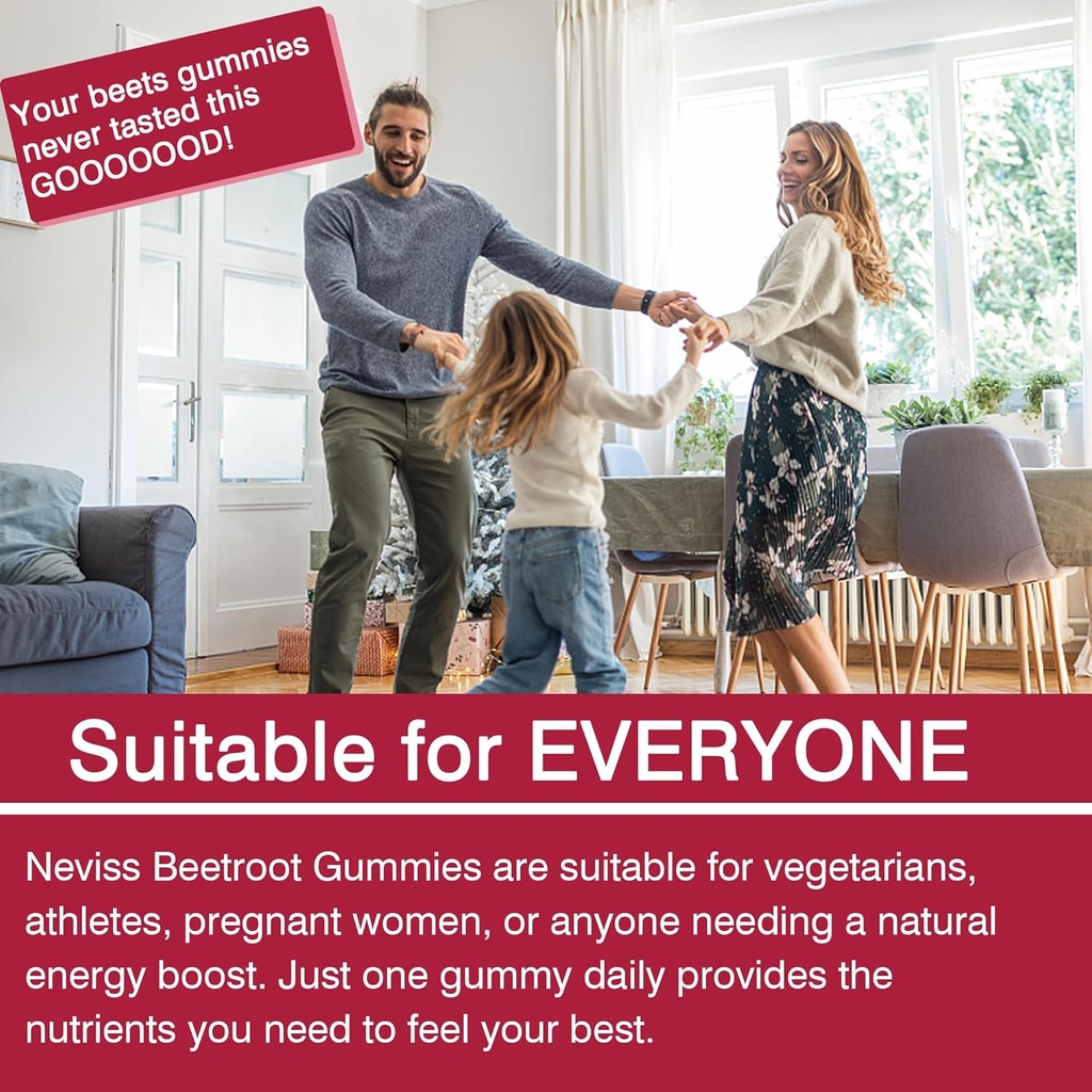 Beet Root Gummies with Iron, Methyl B12, Folate, Vitamin C - Increase Nitric Oxide & Iron Levels, Energy Support, Fight Fatigue, Beetroot & Gentle Iron Supplement, Sugar Free, 60 Counts 6