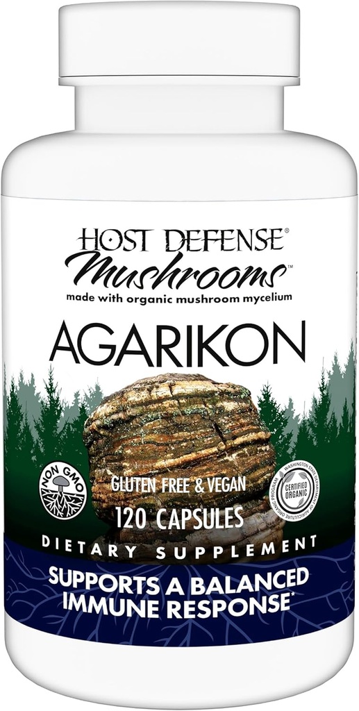 Host Defense Agarikon Capsules - Immune System Support Supplement - Mushroom Supplement to Aid Immune Functions & Cell Strength - Herbal Dietary Supplement - 120 Capsules (120 Servings)* 2