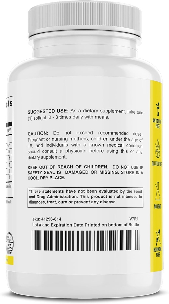 Fish Oil Omega-3 Supplements, Omega-3, EPA, DHA, Lemon Flavor - Made in The USA, Vegan, Non-GMO, Gluten-Free, and Dairy-Free 4