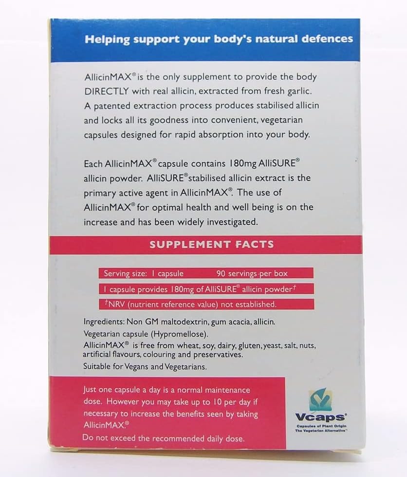 Allicin Max 100% Pure Allicin 90vcaps (2 Pack) 3