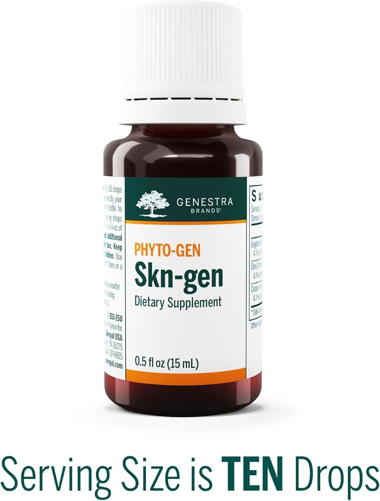 Genestra Brands Skn-gen | English Walnut, Elm, and Cedar of Lebanon Herbal Supplement | 0.5 fl. oz. 4