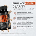 Wild Focus Brain Supplements | Caffeine-Free, Plant-Based Botanicals | Lions Mane, Ginkgo Biloba, Bacopa Monnieri, Lemon Balm | 100% Natural Nootropic | 60 caps 4