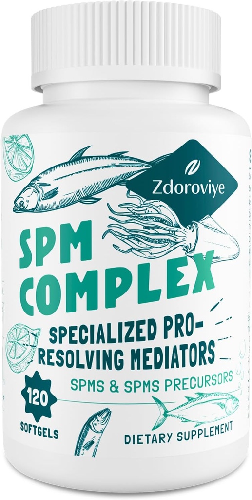 Specialized Pro-Resolving Mediators and SPMs Precursors Complex, SPM Supplement for Balanced Immune Response, Brain, Tissue & Cellular - 120 Softgels 3