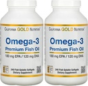 California Gold Nutrition Premium Fish Oil, Omega-3, 180 mg EPA, 120 mg DHA, Concentrated Triglyceride Form, 240 Fish Gelatin Softgels, 2 Pack 2