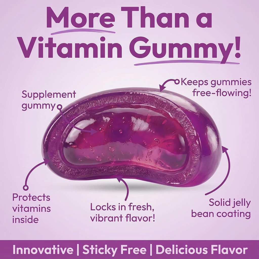 Multivitamin Jelly Bean Gummies with Zinc for Men and Women, Immune Support Dietary Supplements for Adults, Vegetarian, 120 Berry Blast Jelly Beans, Kosher 4