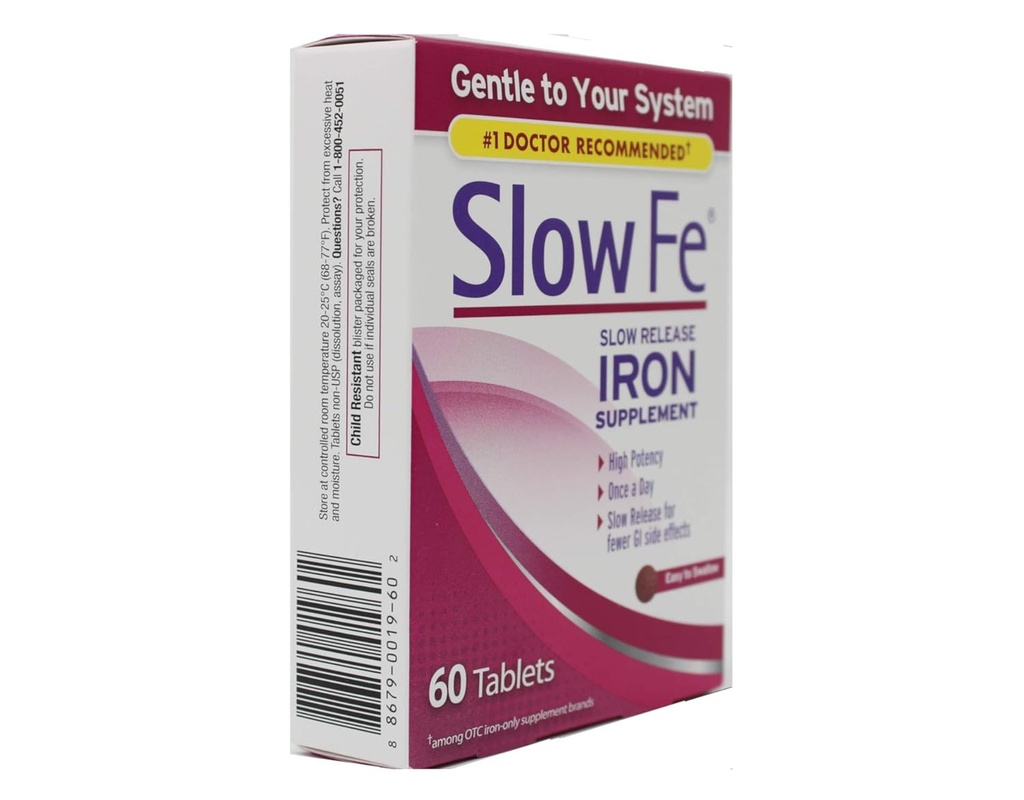 Slow Fe Iron Supplement Tablets, 60 Count Pack of 5 4