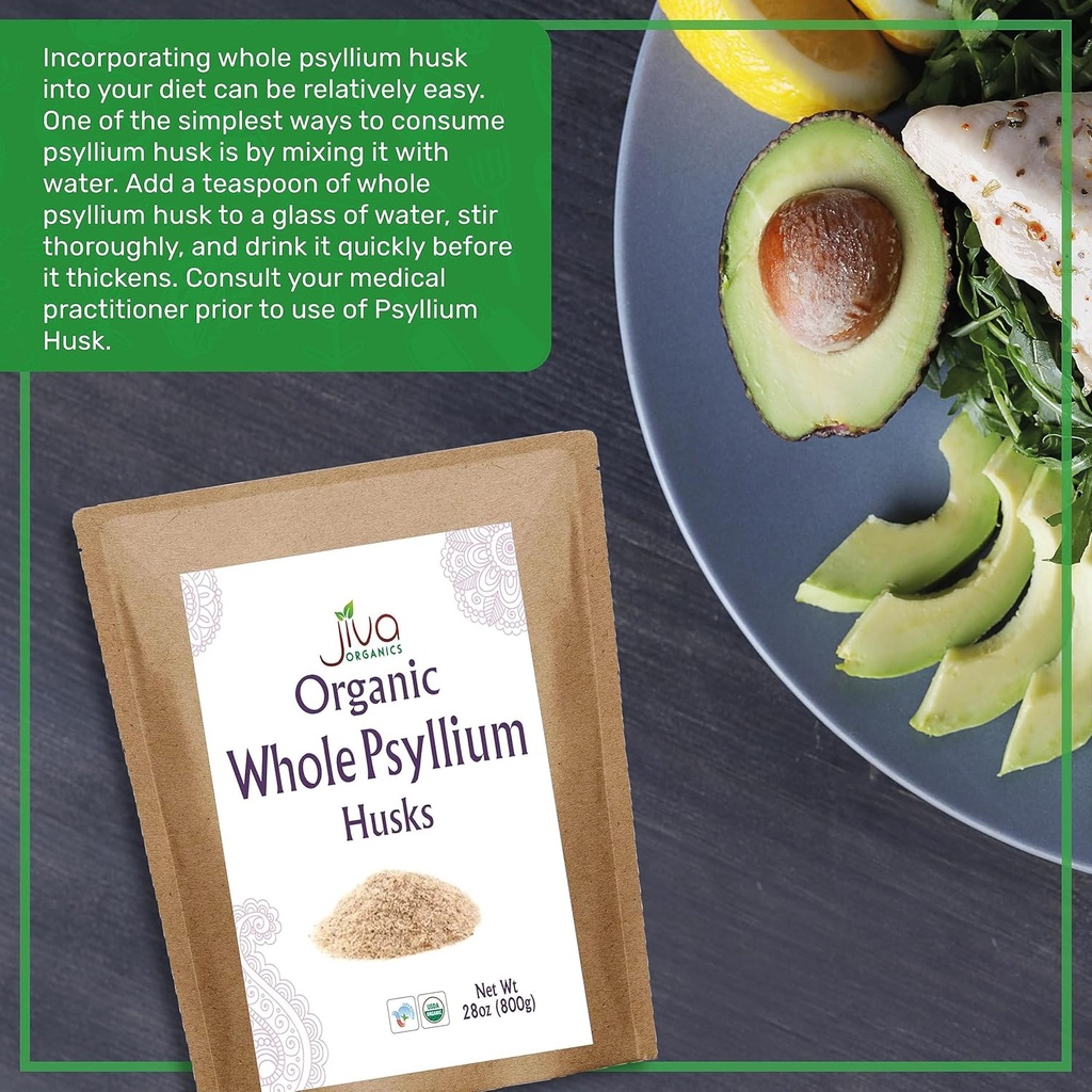 Jiva USDA Organic Whole Husk Psyllium (Isabgol) 12 Ounce 4