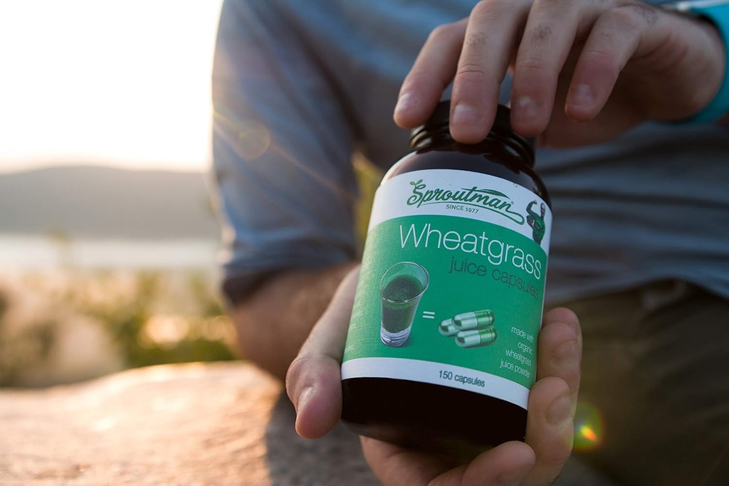 Organic Wheatgrass Juice Powder Capsules by Sproutman - 100% Pure Wheatgrass - Aids Digestion - High in Vitamins, Antioxidants, Chlorophyll, Enzymes, Minerals & Energy (150 Pills) 6