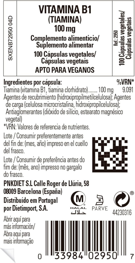 Solgar Vitamin B1 (Thiamin) 100 mg, 100 Vegetable Capsules - Energy Metabolism, Healthy Nervous System, Overall Well-Being - Non-GMO, Vegan, Gluten Free, Dairy Free - 100 Servings 4