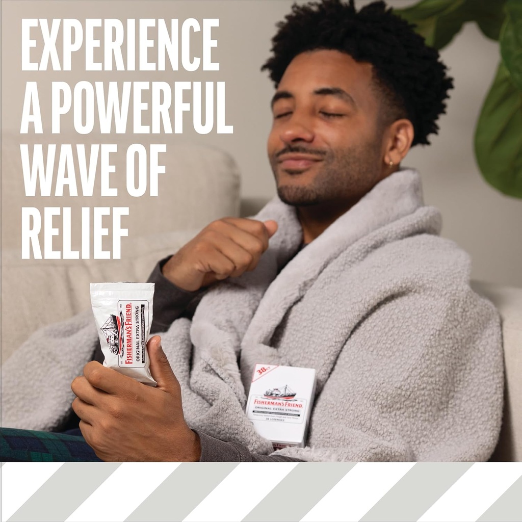 Fisherman's Friend Cough Drops, Cough Suppressant and Sore Throat Lozenges, Original Extra Strong, 10mg Menthol, 228 Drops (6 Packs of 38) 3