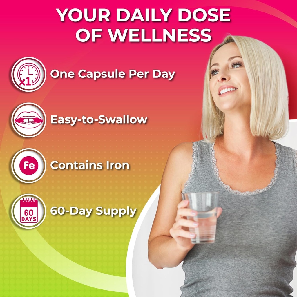 Vegan Whole Food Multivitamin with Iron & Women’s Daily Multivitamin with Iron, Organic Superfoods, Probiotics & Digestive Enzymes Bundle – Vegan, Non-GMO, Clean Daily Wellness Support 6