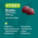 Viteey Biotin Gummies for Hair Skin and Nails - Biotin for Hair Growth Gummies - 5000 mcg - Vegan, Gluten-Free, Non-GMO – 60 Count 6
