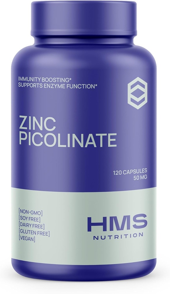 Zinc Picolinate 50mg Vegan Capsules - Highly Absorbable (Chelated) Immune Support Supplement for Men and Women -120 Capules, 4 Month Supply 2