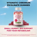 Vitamatic Chromium Picolinate 1000 mcg - 90 Gummies - High Potency Chromium - Raspberry Flavor (Total 180 Gummies) 2 Packs 5
