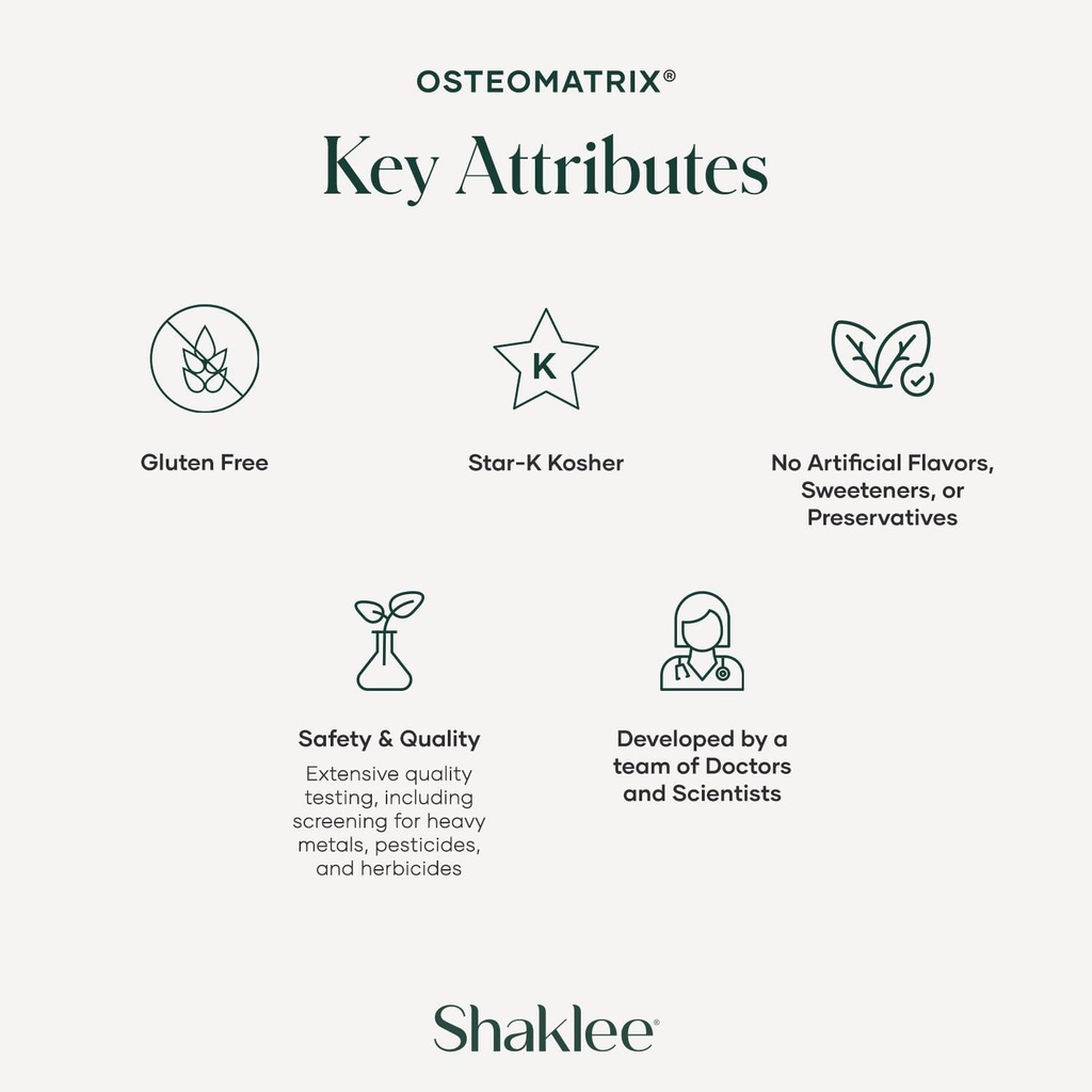 Shaklee OsteoMatrix® - Build & Maintain Strong Bones - 100% DV Calcium & Magnesium - Vitamins D & K - Zinc, Manganese - Clinically Tested for Absorption - 360 Caplets 6