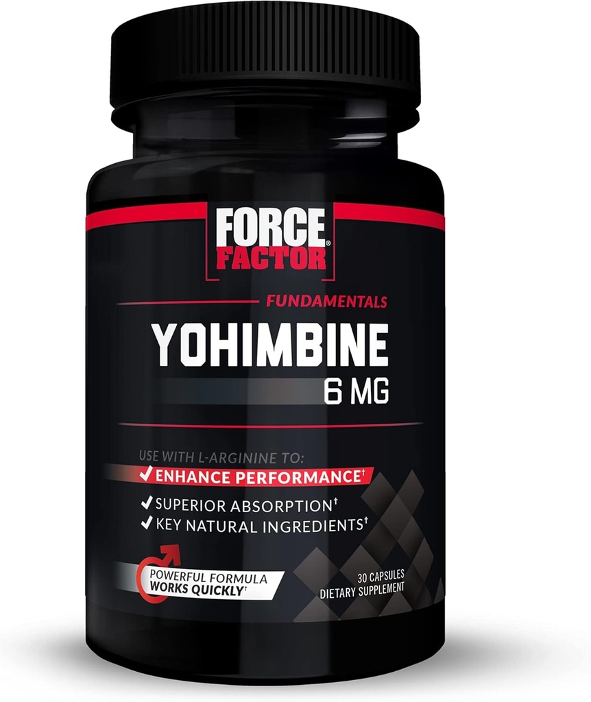 Force Factor Yohimbine Supplement for Men, Yohimbe Bark Extract with Superior Absorption to Enhance Performance, 6mg Yohimbine Bark Pills with Key Natural Ingredients, 90 Capsules (3-Pack) 2